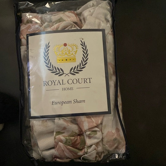 Royal Court Home ESTELLE Floral Euro Sham with Ruffle Trim, 26” x 26” NIP - Picture 10 of 10